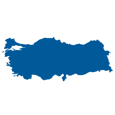 トルコ共和国無料フリーイラスト｜無地(青)
